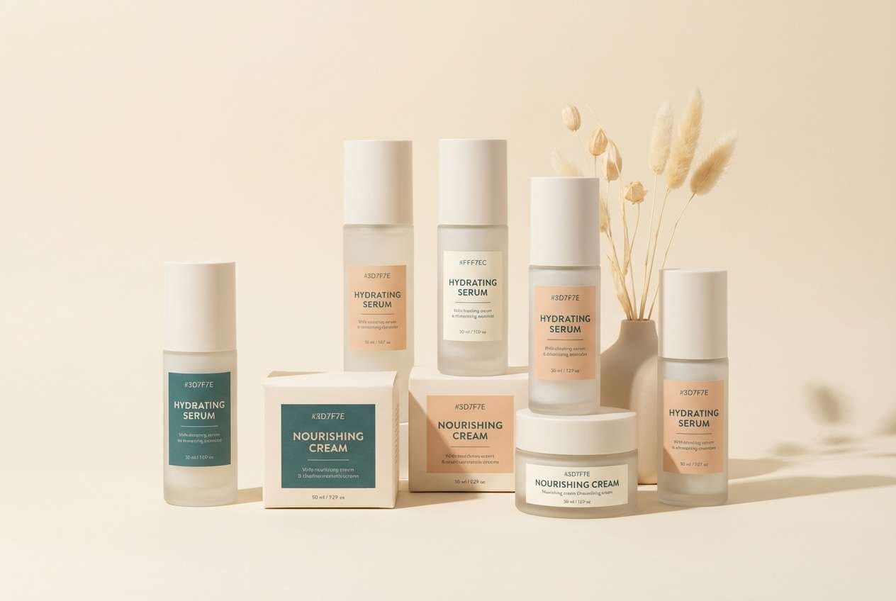 skincare packaging studio shot