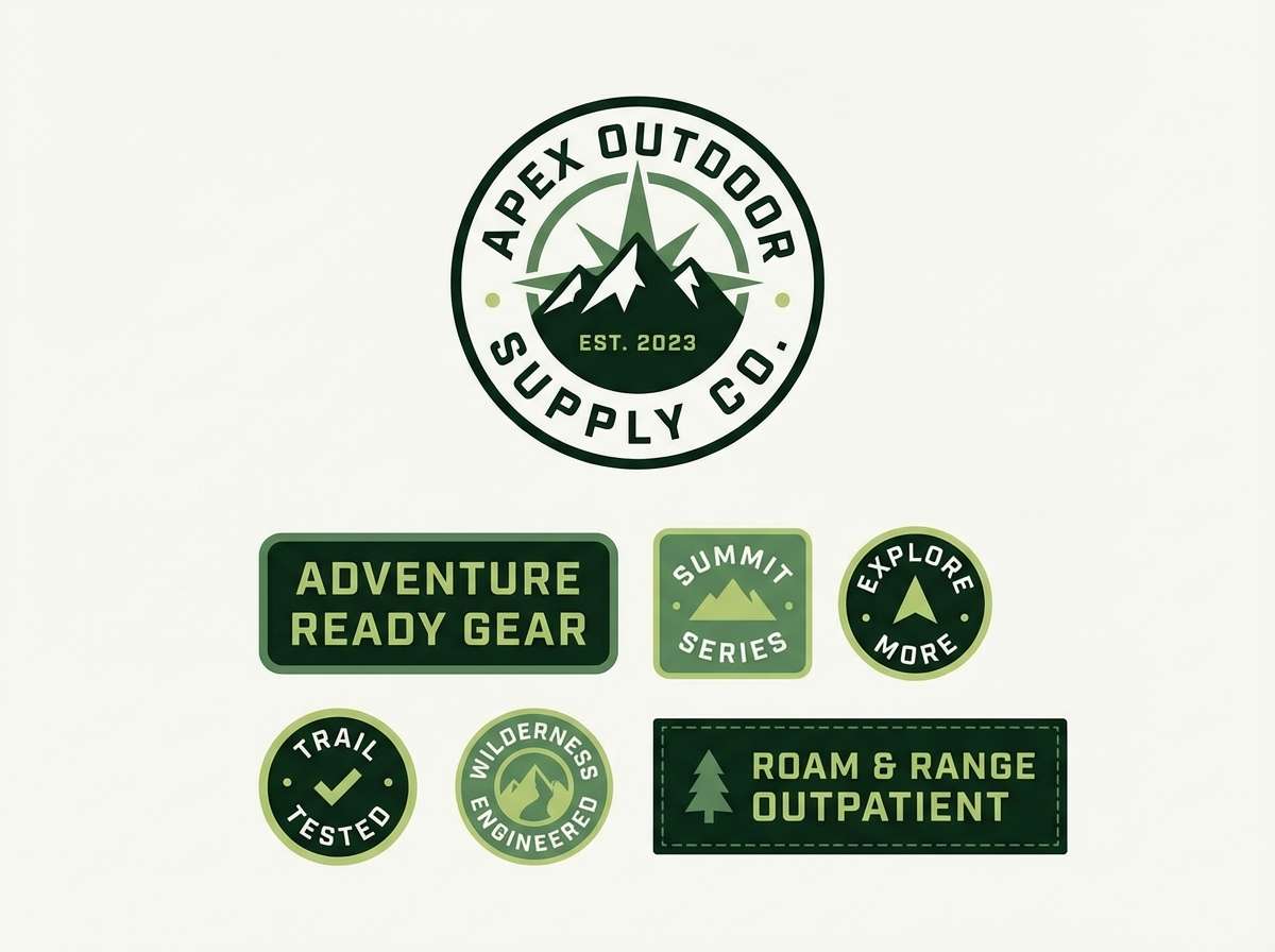 outdoor logo label set