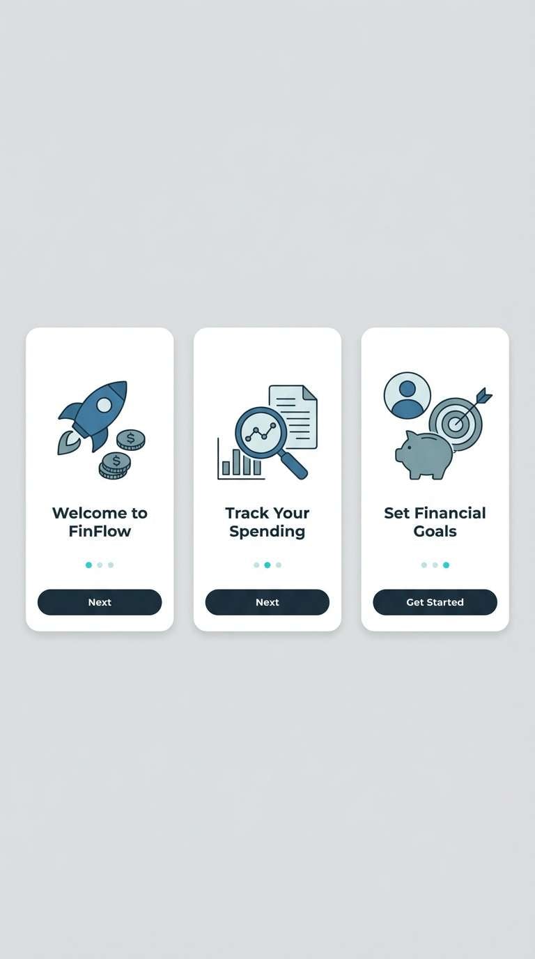 finance onboarding screens