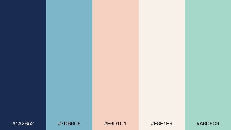 seafarer pastels nautical color palette with hex codes