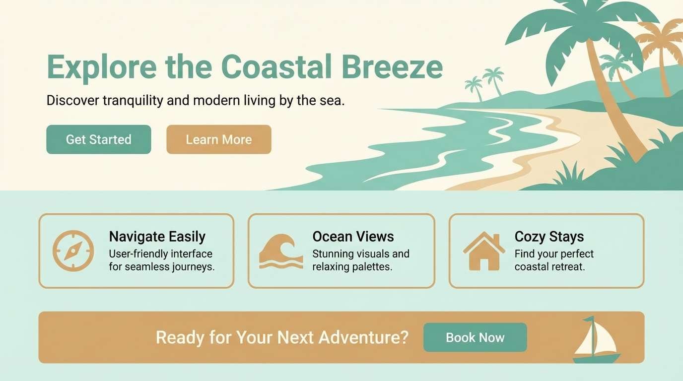 seafoam landing page ui