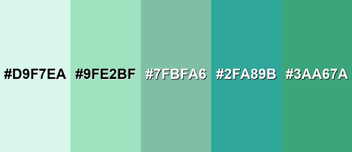 shades and variations of seafoam-green