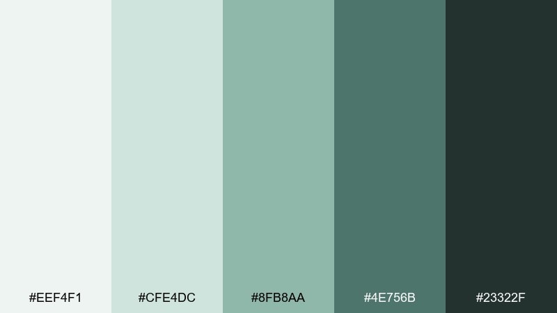 seafoam linen elegant color palette with hex codes