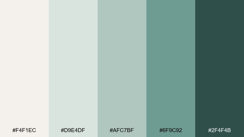 seafoam pearl pearl color palette with hex codes