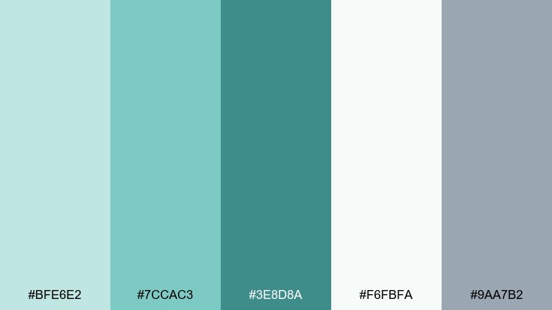 seaglass mist island color palette with hex codes
