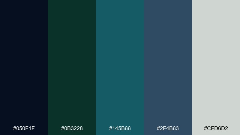 seagrass noir color palette with hex codes