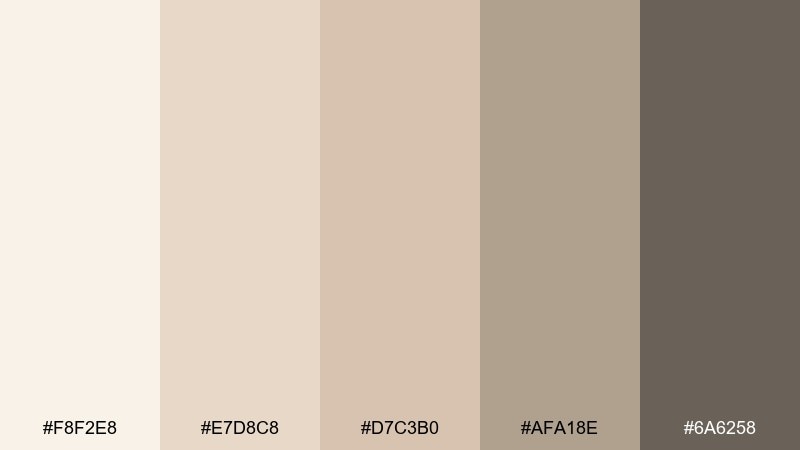 seashell neutral color palette with hex codes