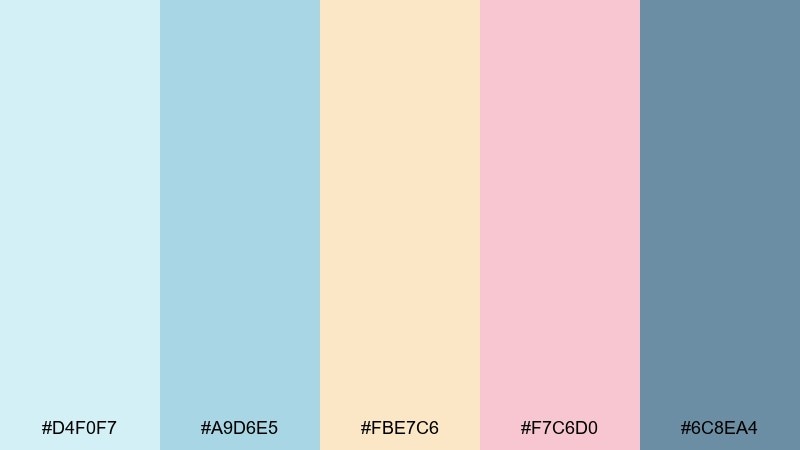 seaside cotton baby shower color palette with hex codes