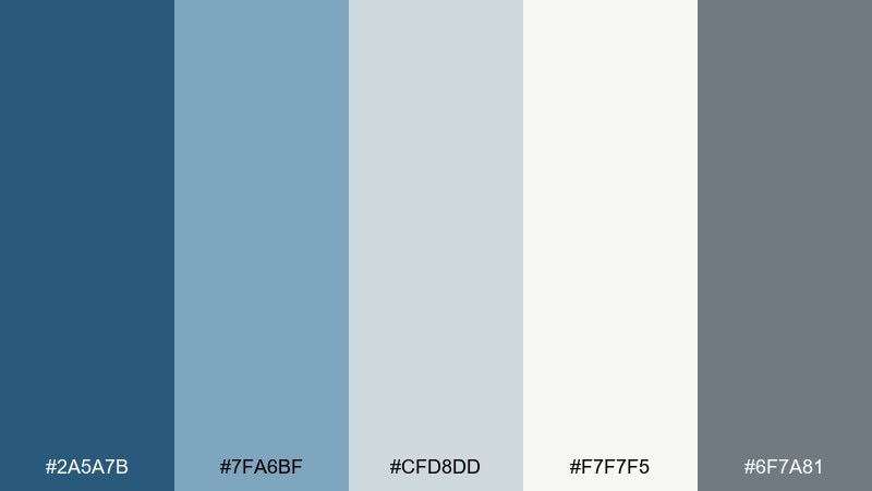 seaside fog french blue color palette with hex codes