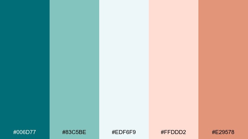seaside stripe color palette with hex codes