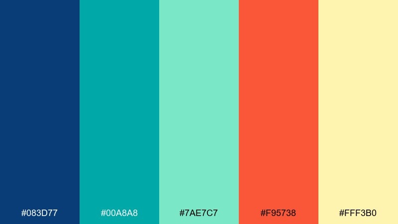 seaside terracotta color palette with hex codes