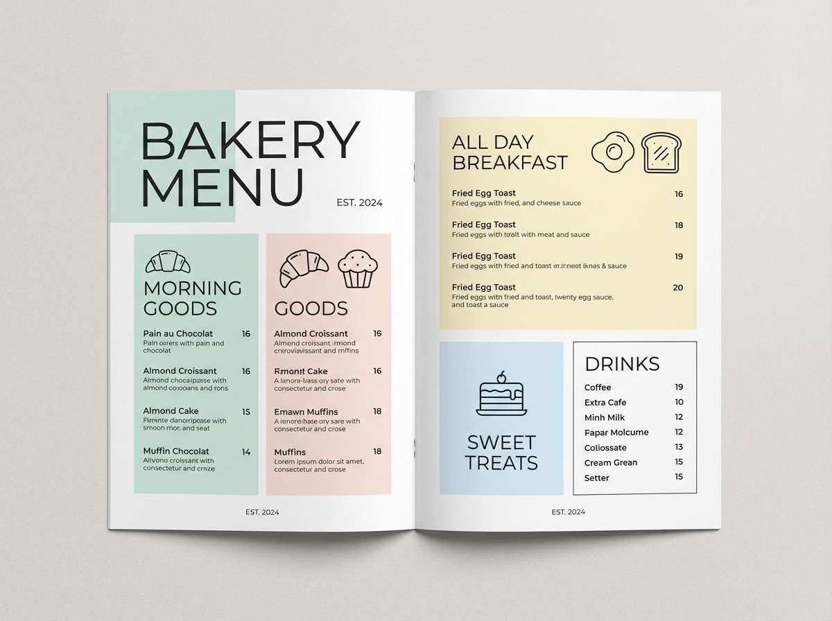 bakery menu layout