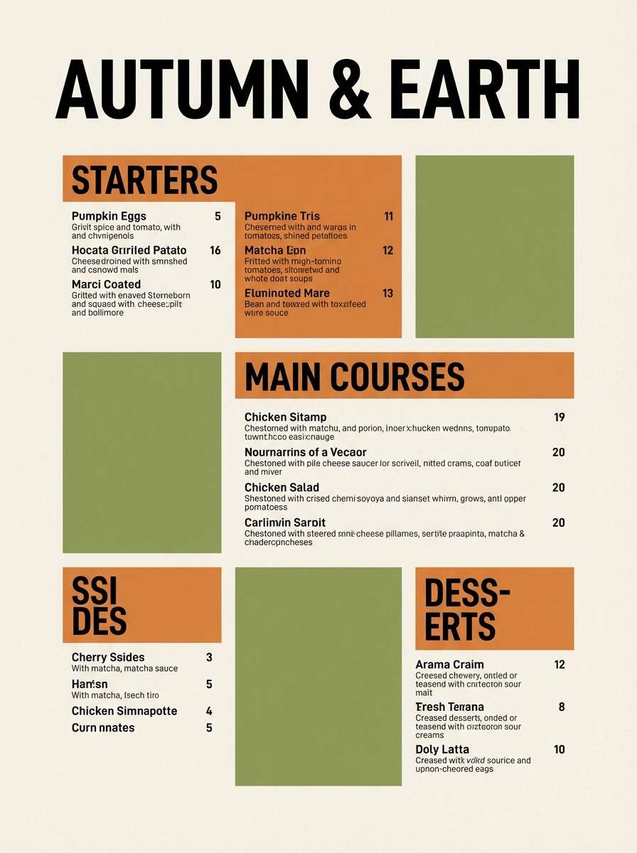 seasonal menu design
