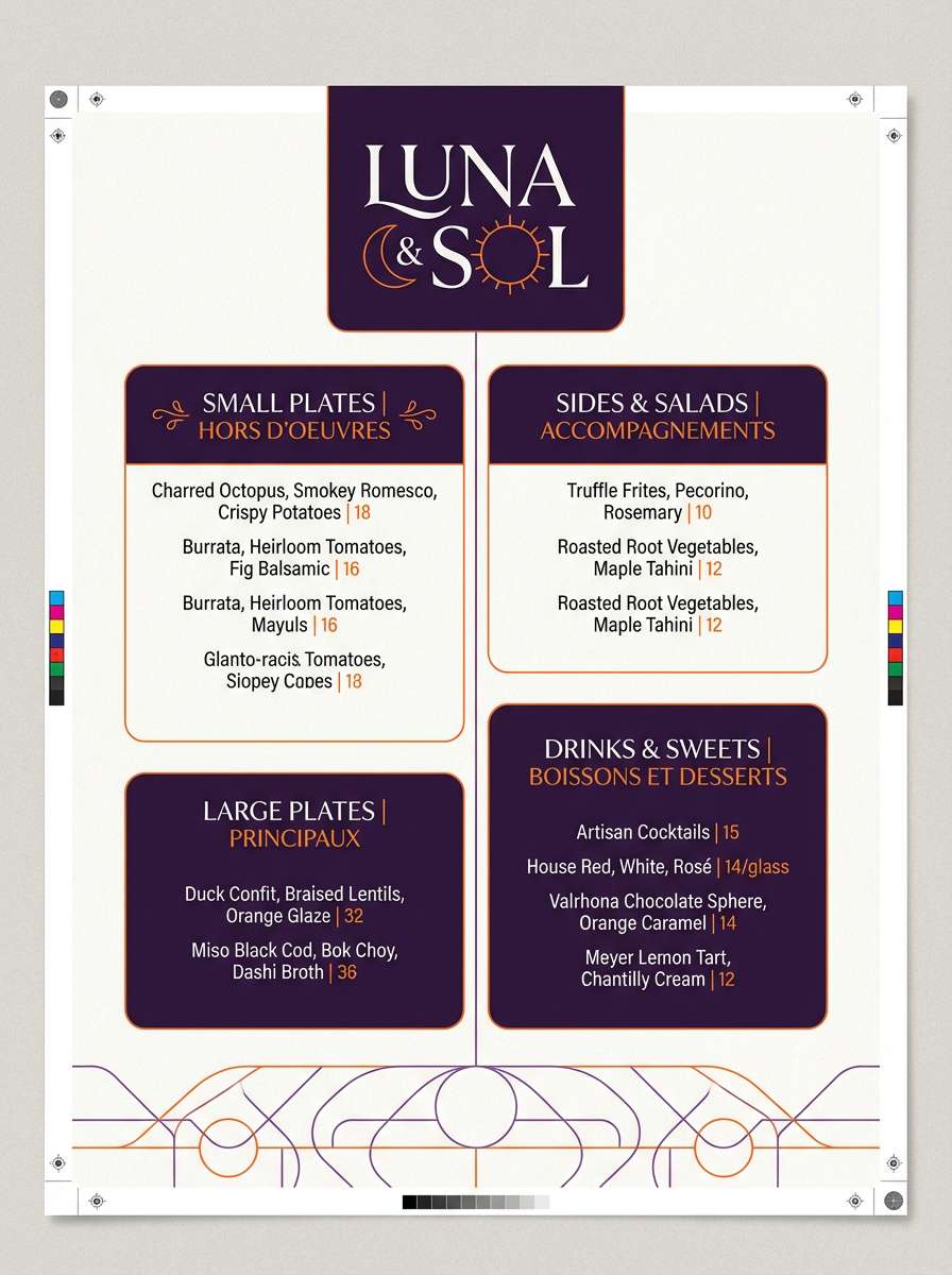 seasonal menu layout