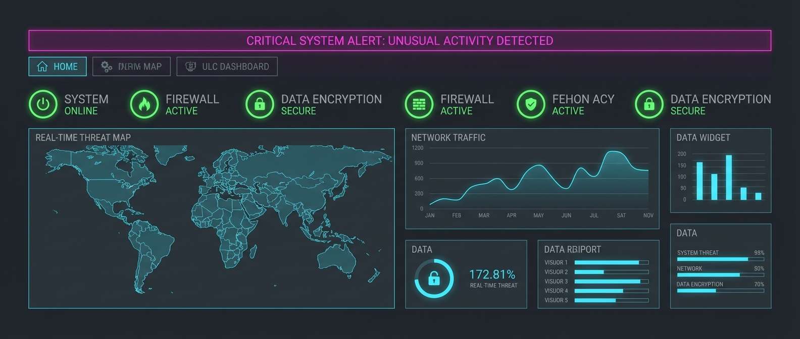 security dashboard ui mockup