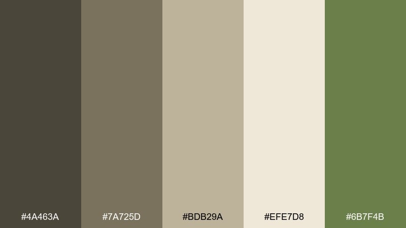 seedpod neutral botanical color palette with hex codes