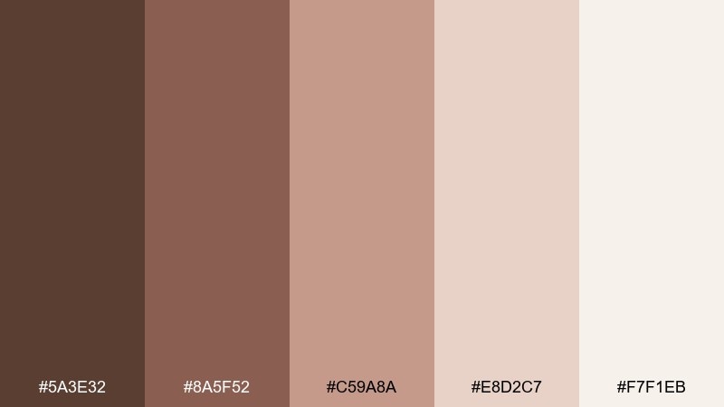 sepia bloom umber color palette with hex codes