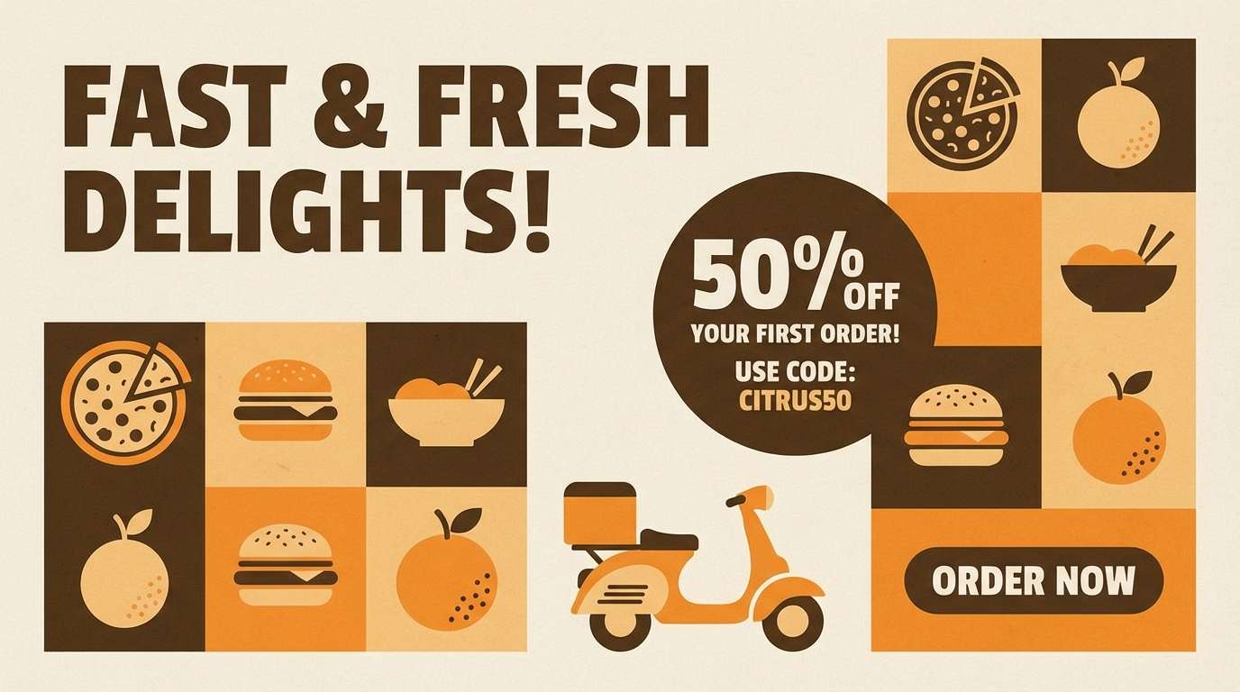 promo banner with citrus accent