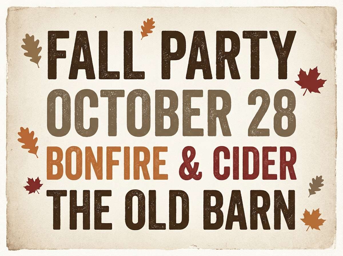 sepia fall party flyer