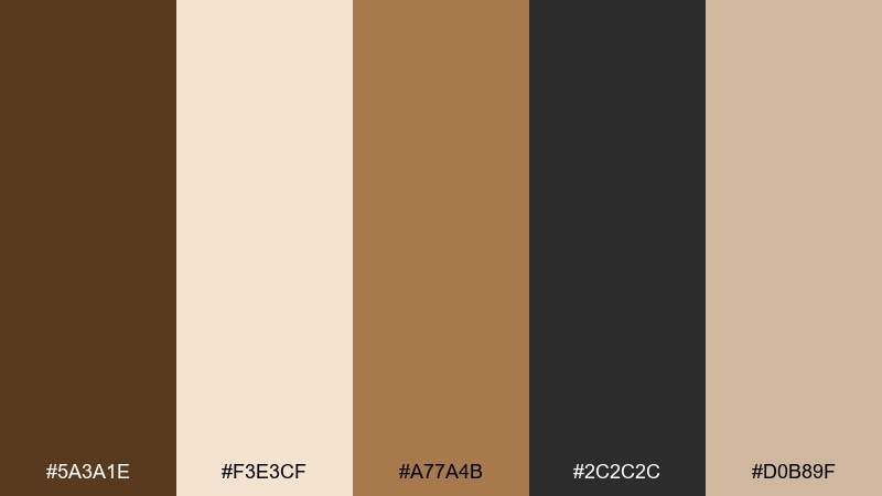 sepia leather classic color palette with hex codes