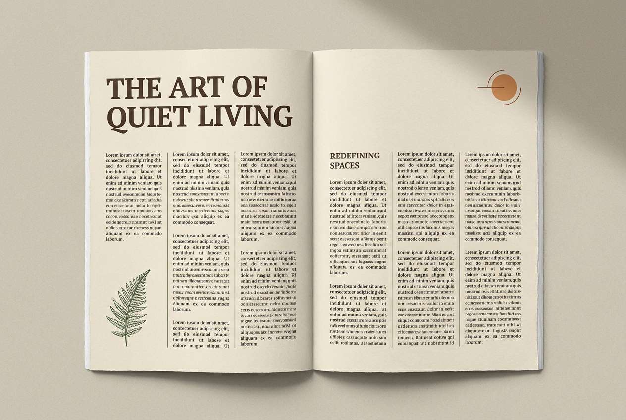 sepia magazine spread