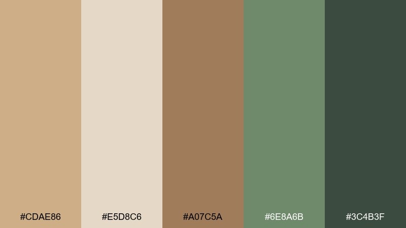 sepia meadow color palette with hex codes