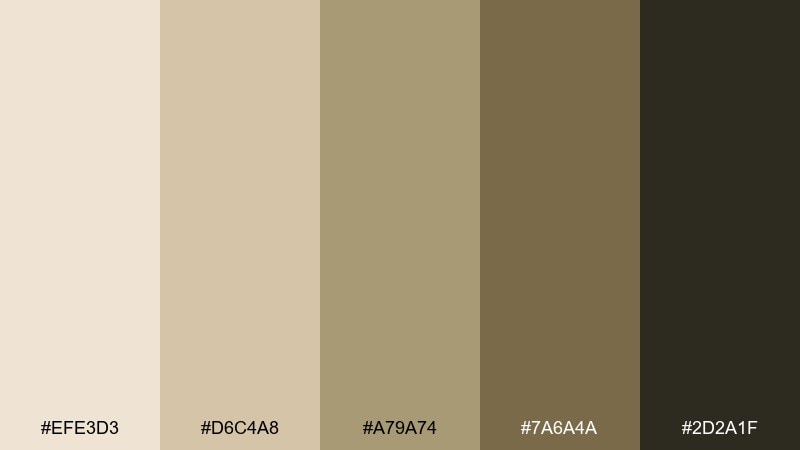 sepia sage desert sand color palette with hex codes