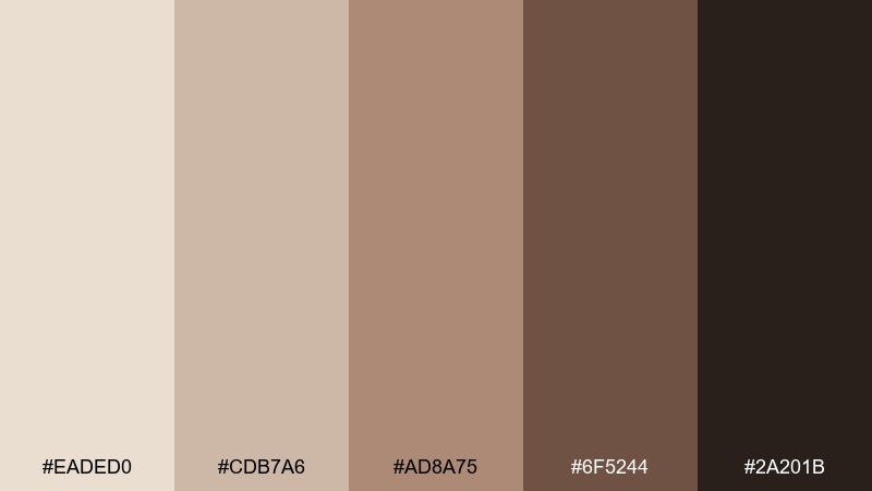 sepia studio bone color palette with hex codes