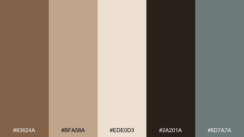 sepia studio dark tan color palette with hex codes