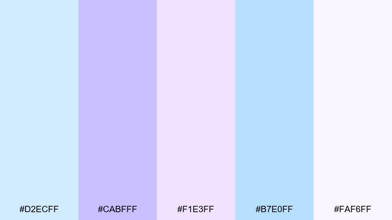 serene orchid spa pastel blue purple color palette with hex codes