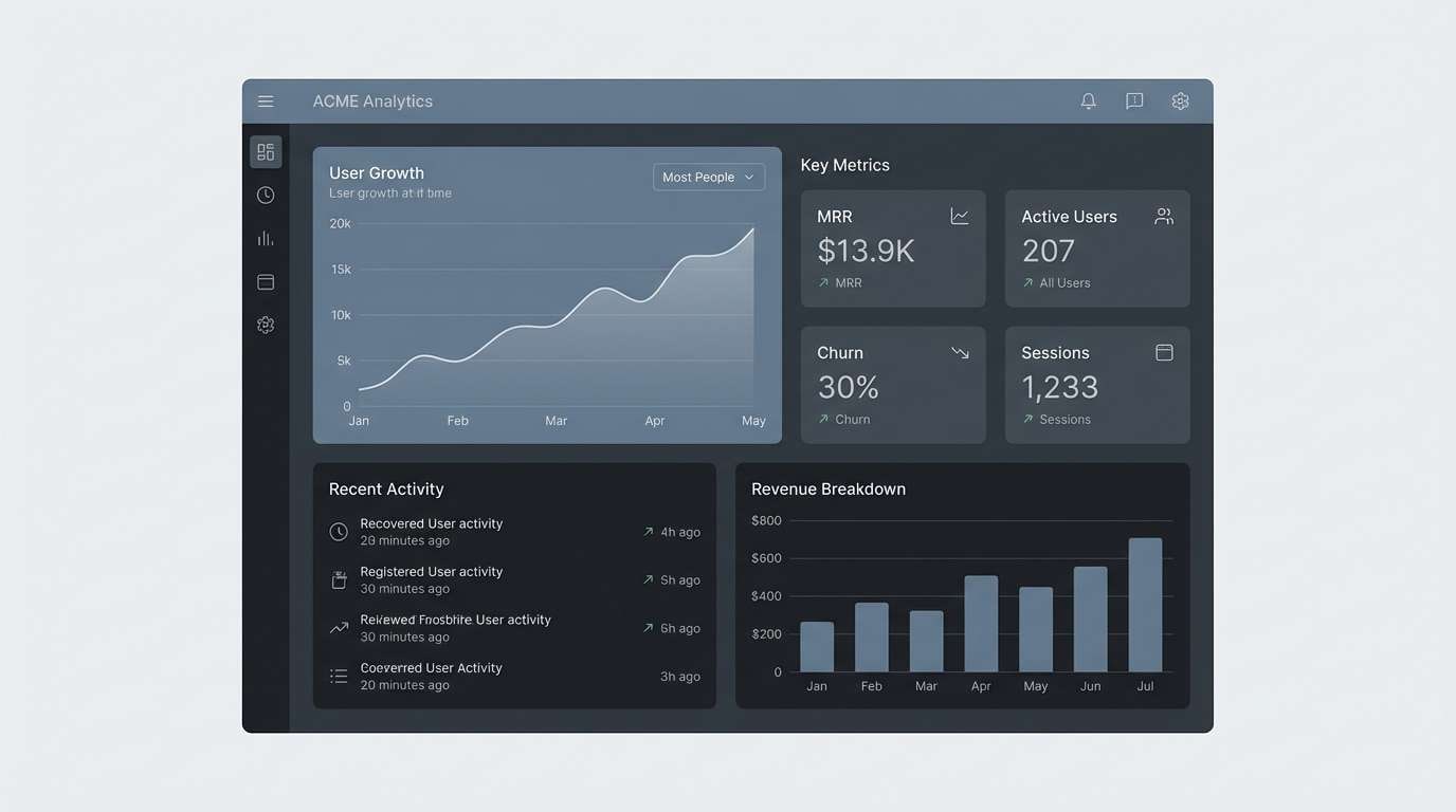 dark dashboard ui mockup