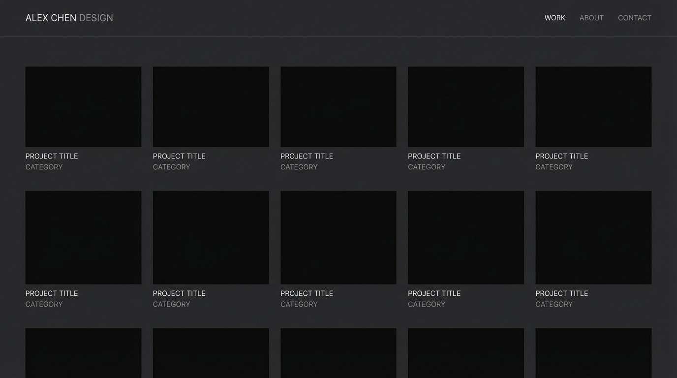 minimal portfolio website ui