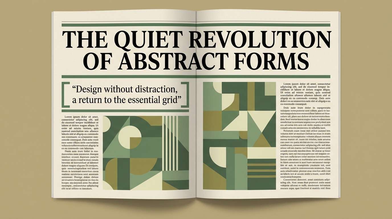 editorial spread with moss green