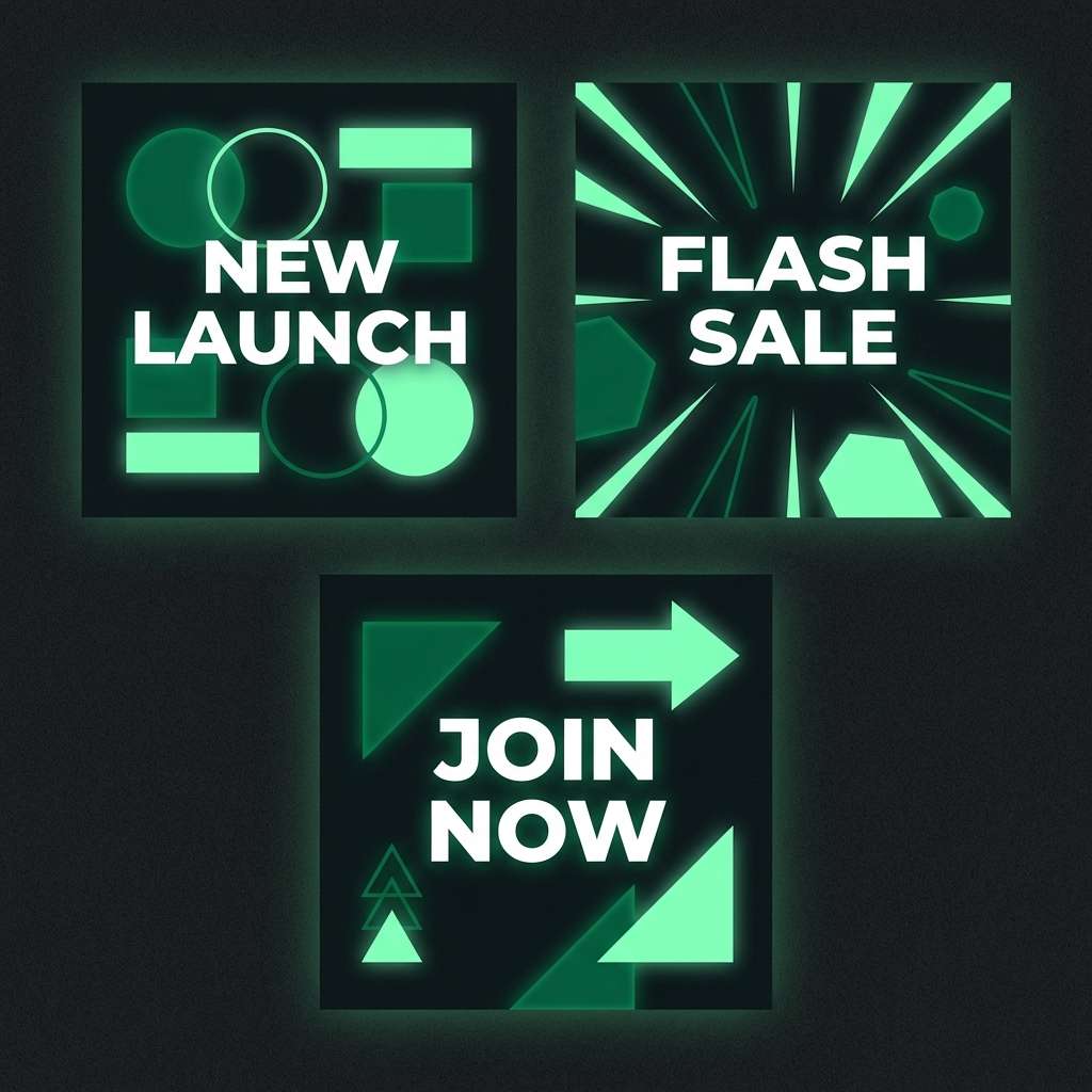 social tiles in bright greens