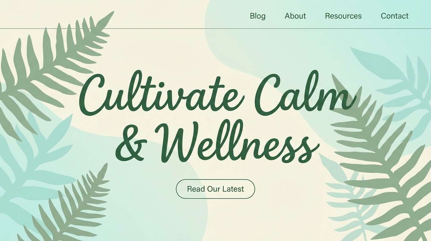 wellness header in fern greens