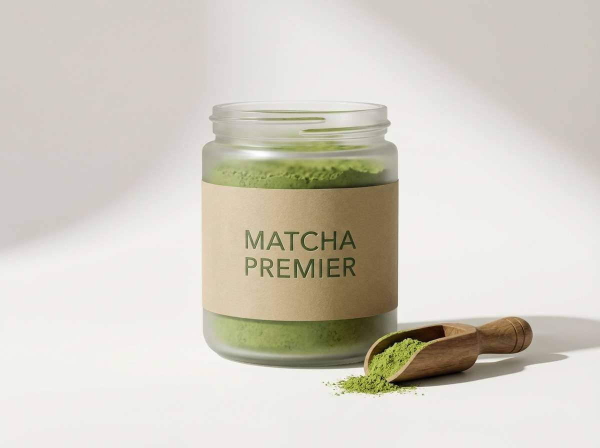 matcha jar ad in greens