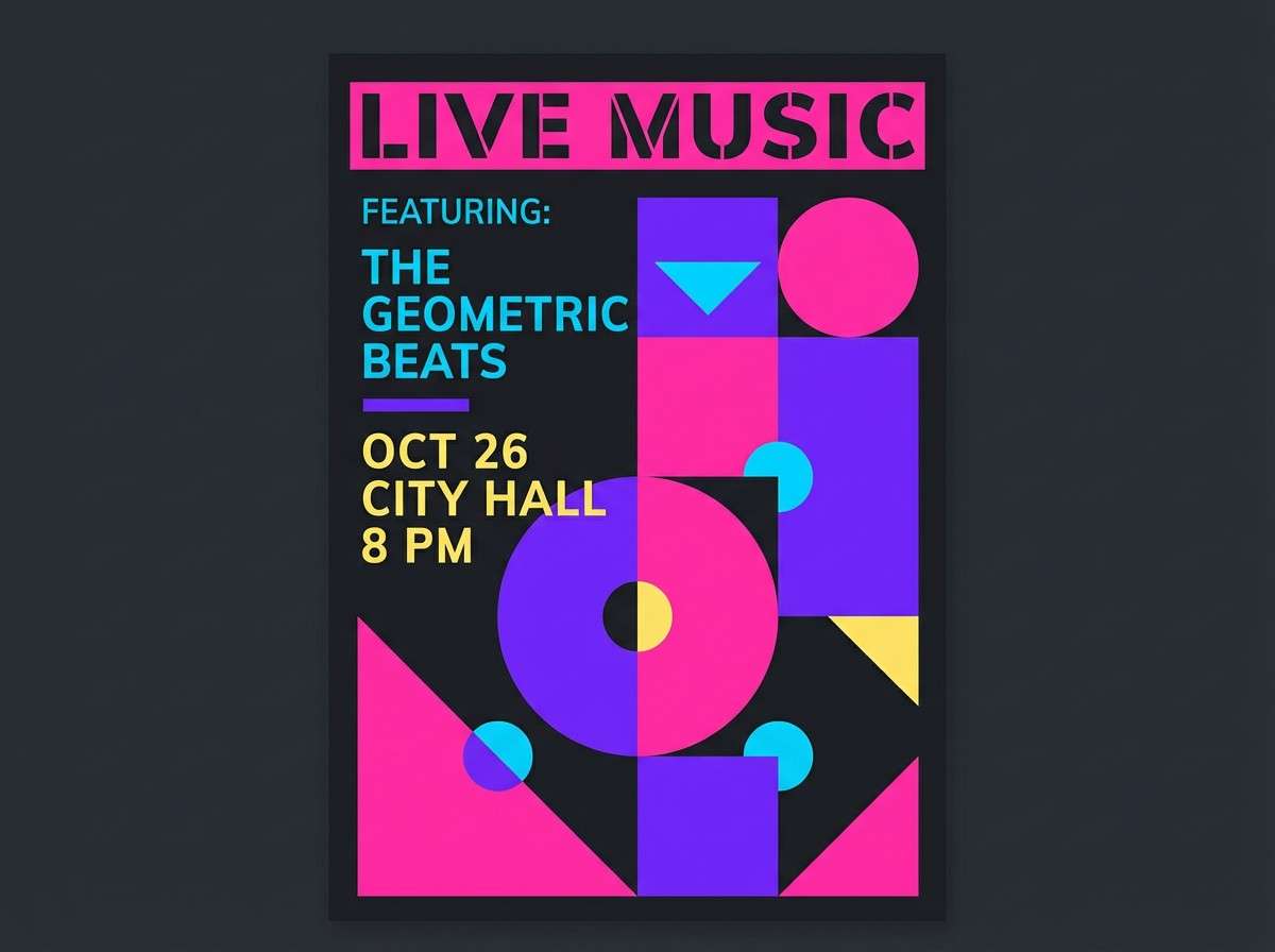 neon concert poster layout