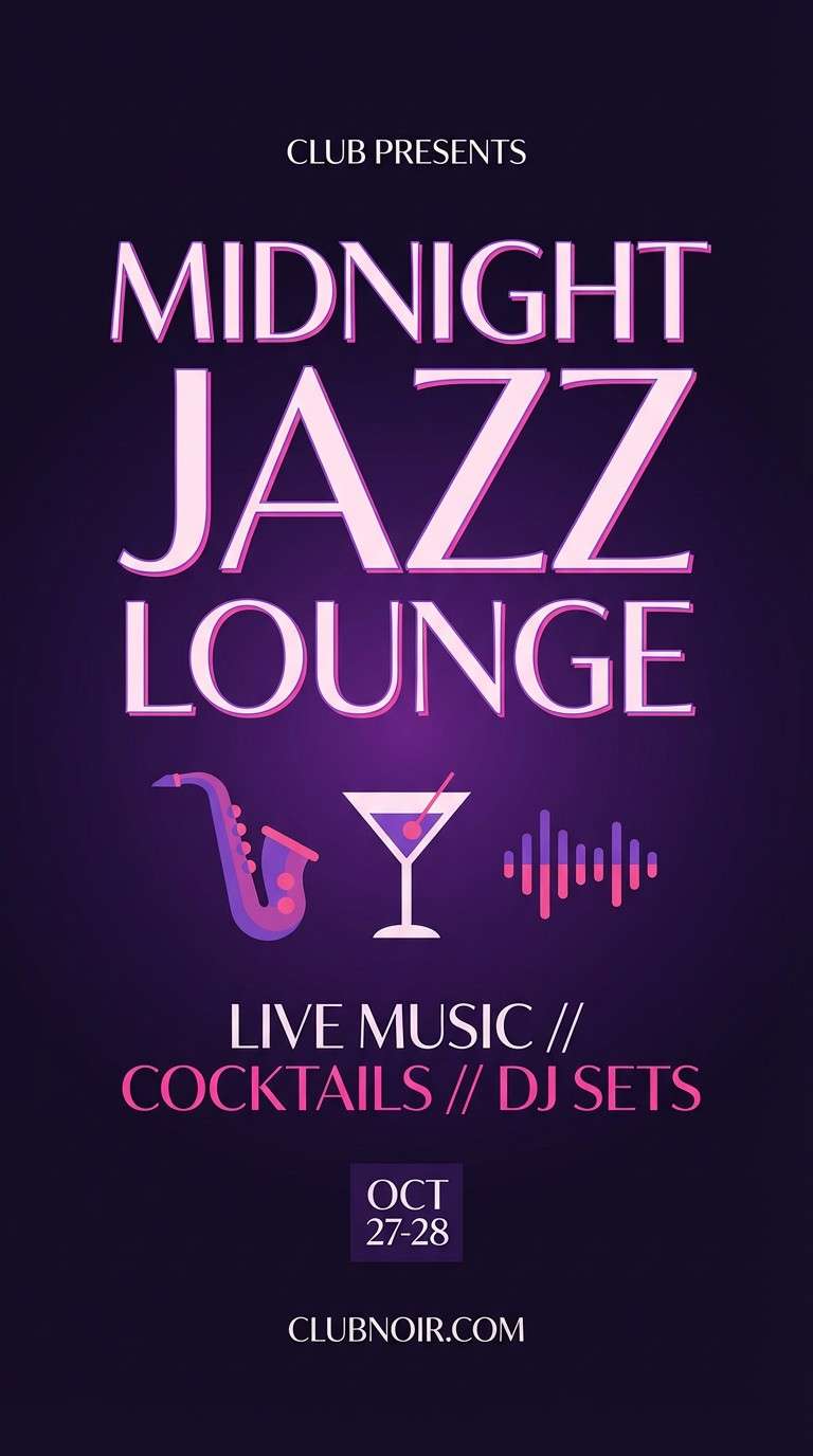 moody nightclub poster design