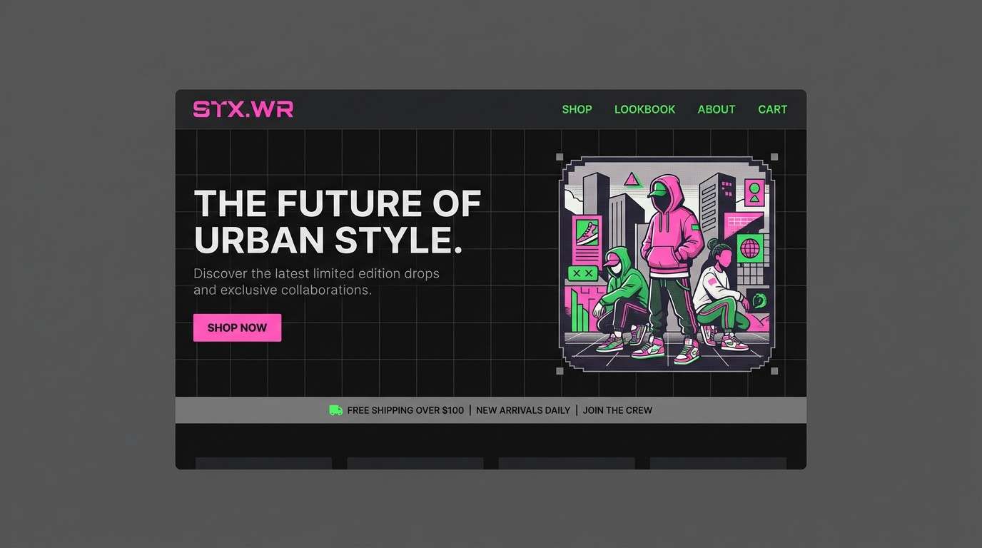 dark ui landing mockup