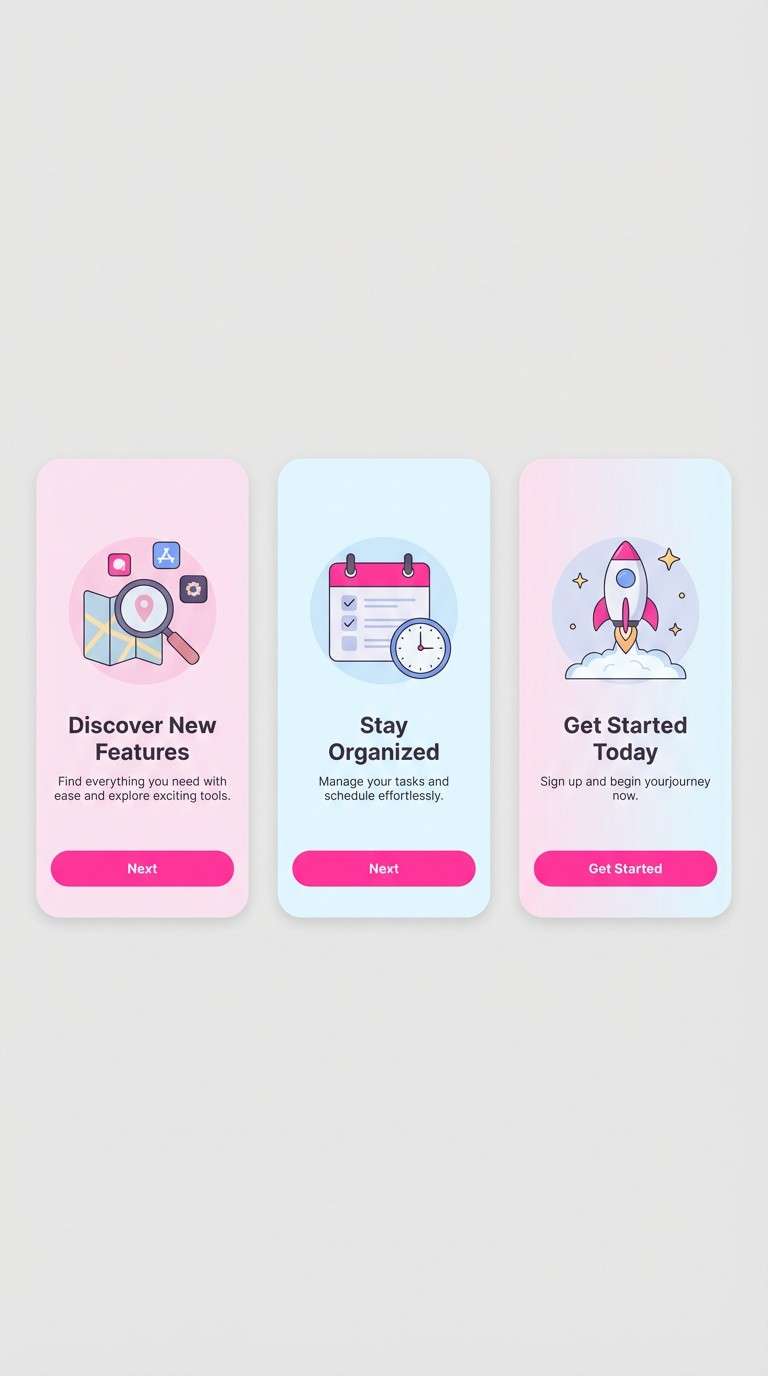 app onboarding ui screens