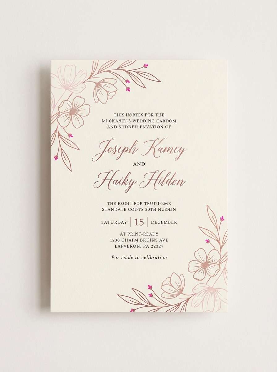 rose wedding invitation design