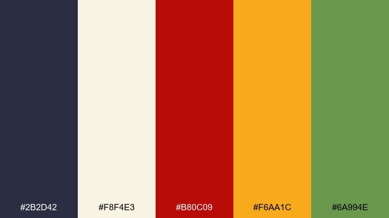 sideshow ink vintage circus color palette with hex codes