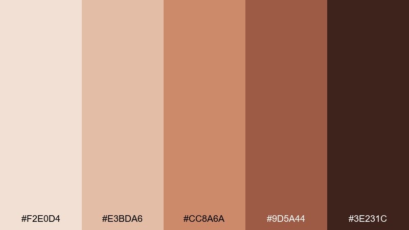 sienna biscuit color palette with hex codes