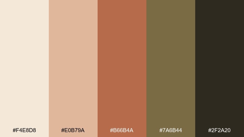 sienna orchard earthy color palette with hex codes