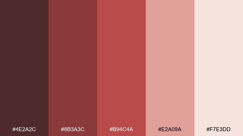 sienna rose color palette with hex codes