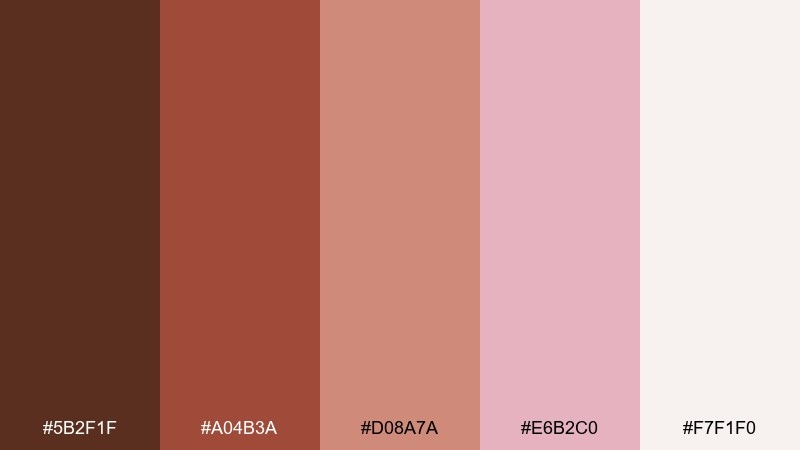 sienna rose garden color palette with hex codes