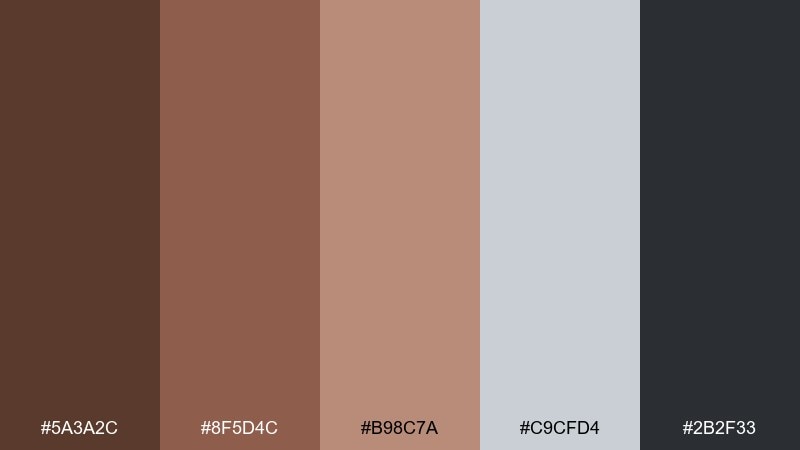 sienna slate umber color palette with hex codes