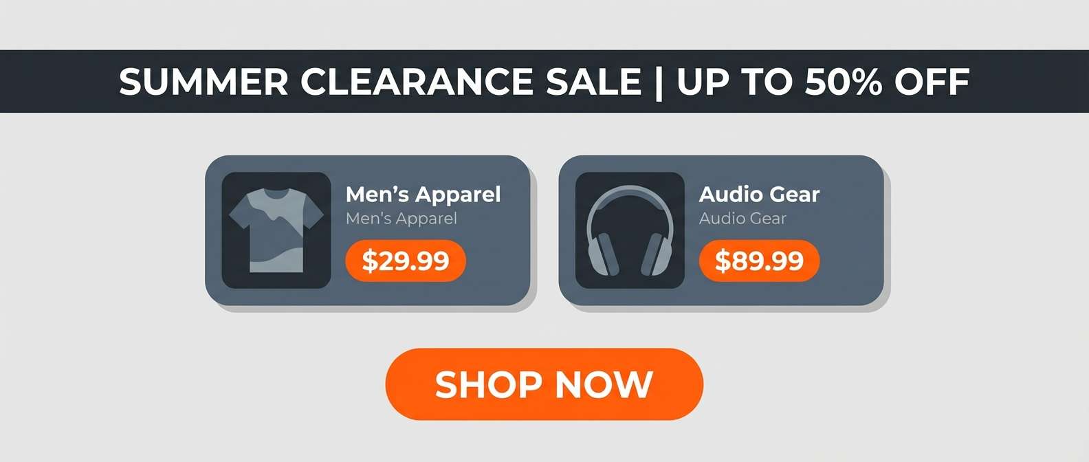 orange cta ecommerce banner