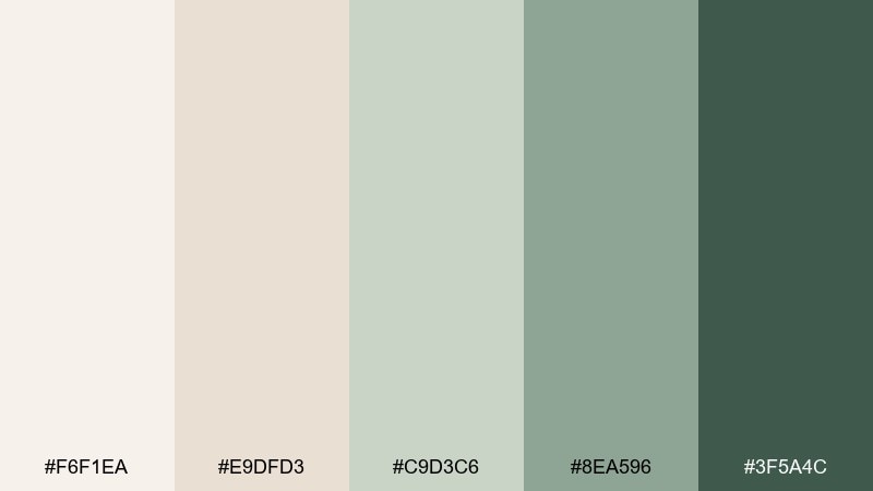 silk and sage magnolia color palette with hex codes