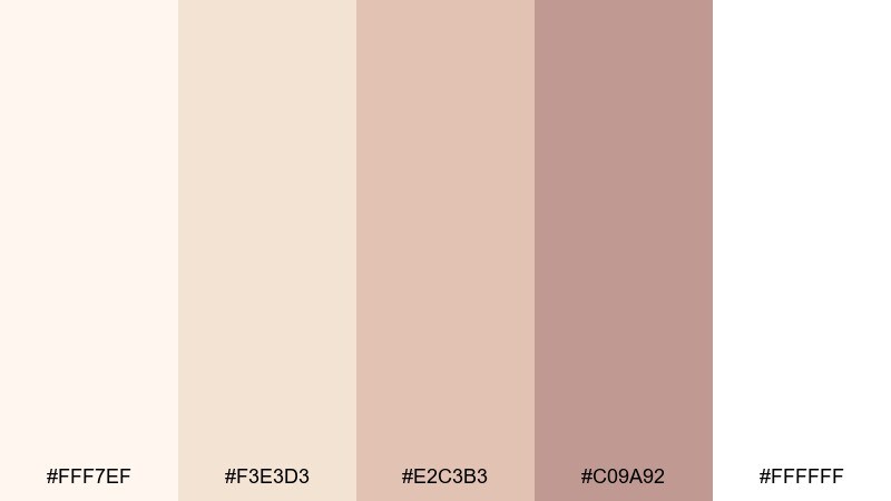 silk champagne color palette with hex codes